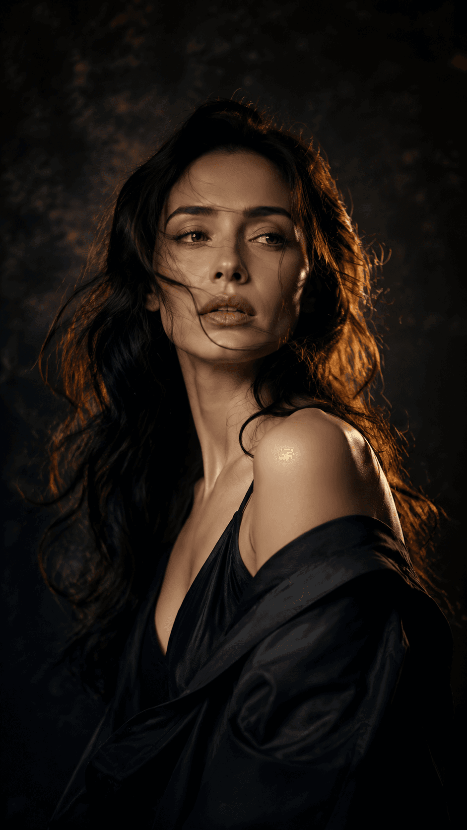 Motion portrait example — A 3–8s micro-motion clip — breathing, a soft blink, drifting hair — exported at 1:1, 4:5 and 9:16 (Studio plan).