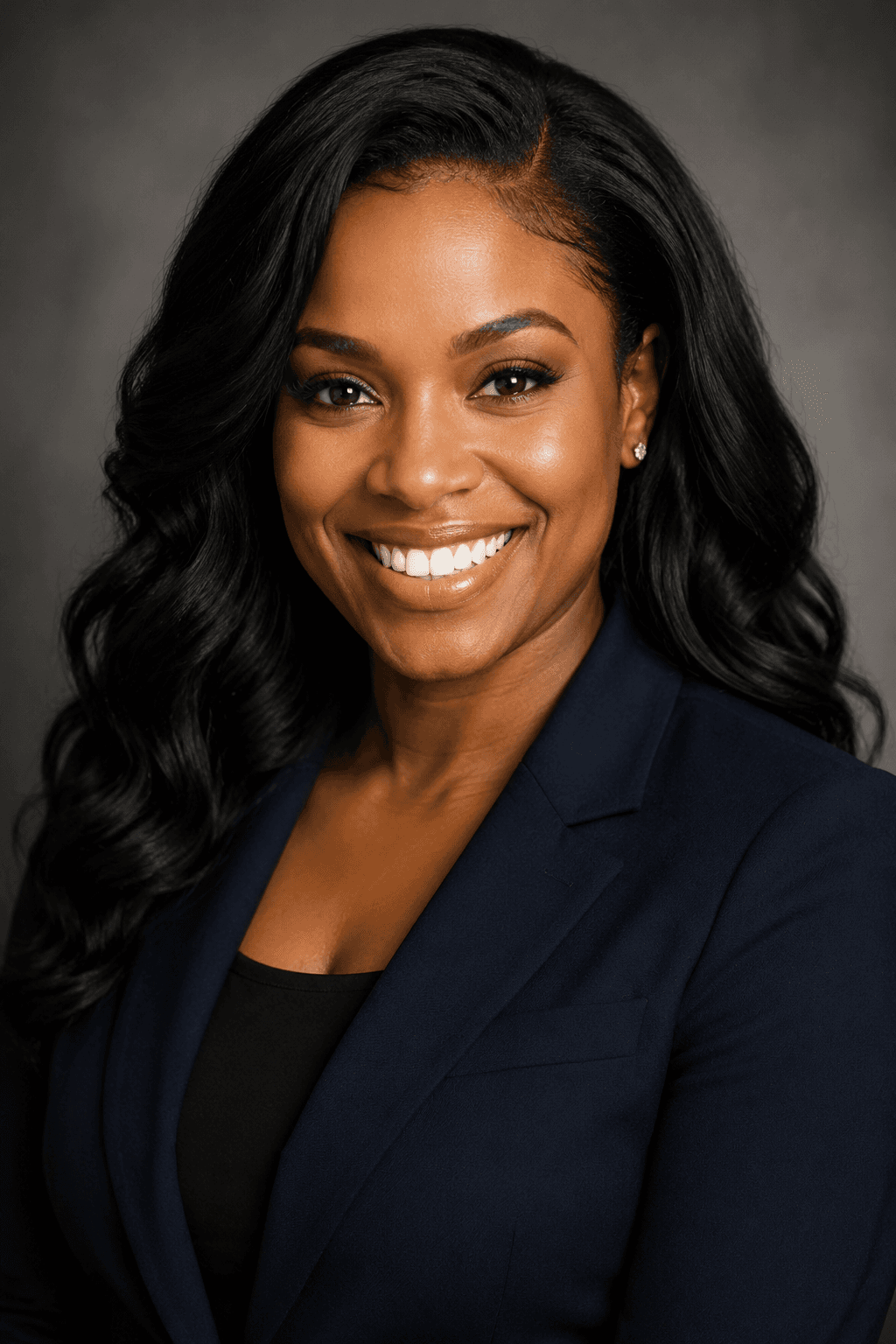 Studio headshots example — Seamless backdrop headshots in grey, white, blue or gradient, delivered in 1:1 and 4:5 with crisp catchlights.